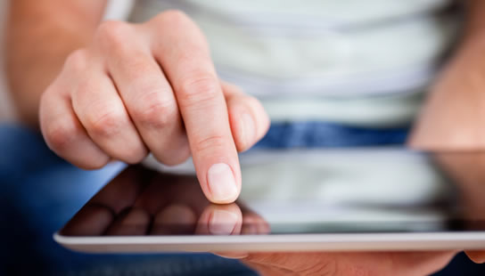 Hand surgery for when using a tablet